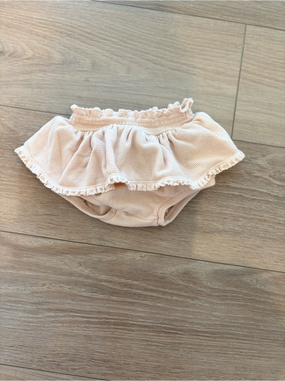 Quincy Mae Peach Waffle Ruffle Diaper Cover